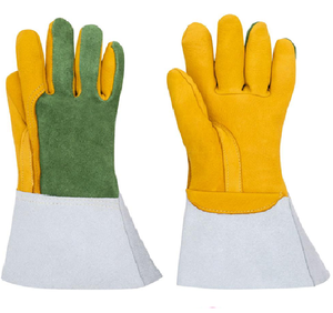 TIG ถุงมือเชื่อมหนังวัวแยกเป็นส่วนๆ, ถุงมือทำงานเชื่อมเพื่อความปลอดภัยในอุตสาหกรรม - Product Image 1