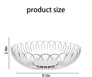 Cestas de frutas de acero inoxidable con acabado brillante real, cuencos de alambre de Metal duraderos, ideales para cocina, pan, verduras y decoración de frutas - Product Image 2