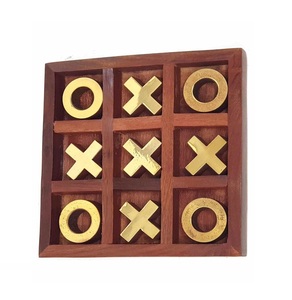 Nhà sản xuất tùy chỉnh gỗ Tic Tac Toe trò chơi xo trò chơi cho bên hai người chơi Ấn Độ gỗ Brass khảm Tic Tac Toe trò chơi để bán - Product Image 2