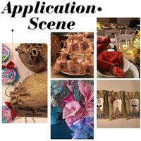 Sacs cadeaux décoratifs en toile de jute avec cordon de serrage et fenêtre transparente, pochettes à bijoux pour Noël, mariage, cosmétiques, collations et cadeaux.