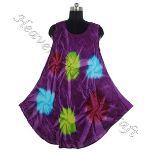 ชุดเดรสทรงร่มแขนยาวสำหรับผู้หญิงผ้าเรยอนมัดย้อมงานแฮนด์เมดสไตล์ฮิปปี้โบฮีเมียนขนาดใหญ่พิเศษ - Product Image 3