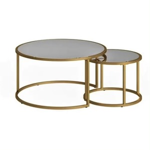 Modern <b>Coffee</b> <b>Table</b> Set with Iron Top for Home Furniture - Product Image 4