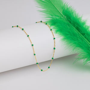 Collier chaîne tendance en émail vert, design tendance, fait main, vente en gros, argent sterling 925 turc, bijoux pour femmes - Product Image 6