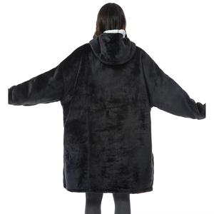 Sweat à capuche en flanelle tissée pour femmes et hommes, surdimensionné, chaud, portable, avec manches et poche - Product Image 5