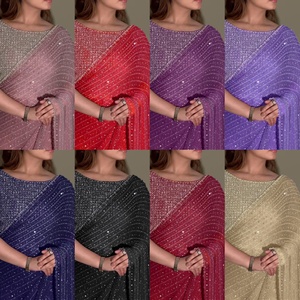 Best Selling Indian Bollywood Rich Look Fancy Ethnic Georgette Fabric Sari Trendy Party Wear Women Diwali Wedding - Product Image 2