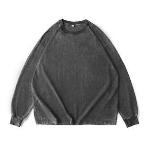 Sweat-shirt surdimensionné pour homme, épais, à manches longues, à épaules, en coton délavé, décontracté, avec impression personnalisée - Product Image 3