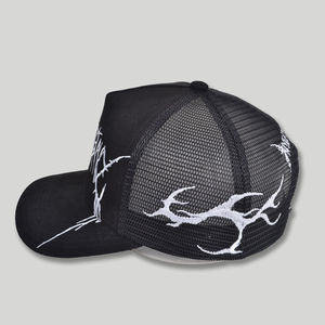 Casquette de baseball en toile et maille personnalisable OEM avec votre logo, 5 panneaux, patch brodé 3D, casquette trucker en velours suédé - Product Image 5