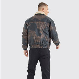 Último diseño de ropa de invierno chaqueta de bombardero de cuero genuino OEM/ODM servicio personalizado impreso soporte delantero Moto Biker estilo personalizado - Product Image 4