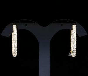 ต่างหูห่วงฮิปฮอปดีไซน์ใหม่สุดหรู ทองคำ 10K สีเหลือง ประดับเพชรทรงกลม 4 กะรัต ความใส VVS เพชรเลี้ยงในห้องปฏิบัติการ สำหรับทุกเพศ - Product Image 2