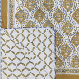 Lit simple en coton doux traditionnel fabriqué à la main Dohar Artisan Made Jaipur Hand Block imprimé 100% coton réversible Dohar - Product Image 1