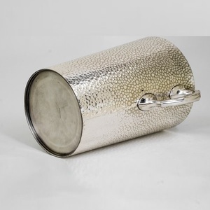 ถังน้ำแข็งโลหะขัดเงาสีเงินคุณภาพสูงดีไซน์โบราณที่จับสวยตู้แช่ไวน์ทรงสี่เหลี่ยมสำหรับแชมเปญ - Product Image 6