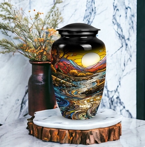 Leaf Cremation <b>Urns</b> <b>Large</b> Adult Men American/European Eco-Friendly Customizable Decorative <b>Urn</b> for Human Ashes Memorial 10inch - Product Image 2