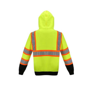 100% algodón personalizado hermoso 3D fluorescencia reflectante Zip-up pulóver Sudadera con capucha para la temporada de otoño patrón sólido cuello con capucha - Product Image 5