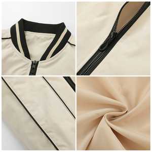 Letterman Veste coupe-vent en laine à la mode coupe ample Varsity Outwear Beige de haute qualité pour hommes et femmes Fabricant de tissu - Product Image 5