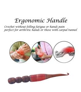 Juego de Agujas de Ganchillo Ergonómicas de Madera de Palisandro, Portátiles, Personalizadas, Ecológicas, Duraderas, de 7 Pulgadas, Estilo Simple para Tejer a Mano - Product Image 3