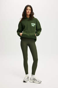 Sudadera con capucha personalizada Forest Green Drop Shoulder para mujer, sudadera con gráfico de gran tamaño, sudaderas transpirables y antiarrugas para mujer, sudadera con cremallera para gimnasio - Product Image 5