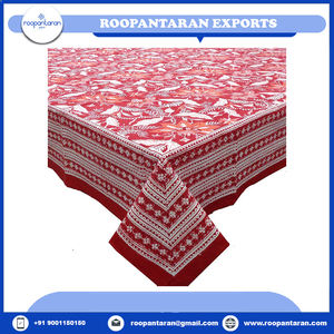 Meilleur Prix Nappe Jacquard Fantaisie Bloc À La Main Imprimé Qualité Premium 100% Coton Durable Lavable 180x340cm pour La Fête De Mariage - Product Image 2
