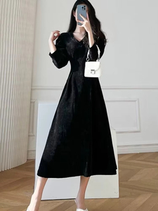 Váy dài màu trắng giản dị của phụ nữ cho mùa thu và mùa đông bổ sung cho áo khoác và váy dài trung bình làm lớp cơ sở - Product Image 1