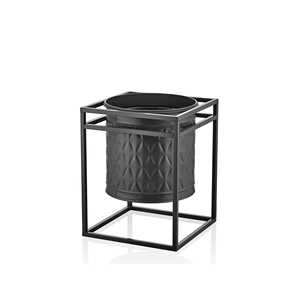 Vase à prisme noir 45x35x35 cm et jardinières élégantes pour pot de fleurs pour une utilisation intérieure et extérieure - Product Image 1
