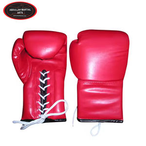 Dans une couleur unie bonne vente cuir PU meilleur fournisseur propre conception gants de boxe avec lacets par ABDULLAH ARTS MARTIAUX - Product Image 3