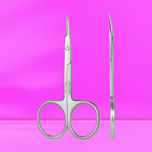 Ciseaux à cuticules professionnels 3Pro, soin des ongles, SP-11-18, pédicure, lame droite et incurvée, céramique, manche en plastique, logo personnalisé - Product Image 3