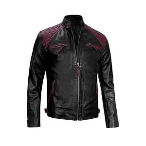 2025แจ็กเก็ตสีดำสำหรับผู้ชาย, แจ็กเก็ตสีดำสไตล์พังก์เหมาะสำหรับรถจักรยานยนต์ - Product Image 6