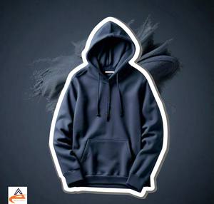 Sudadera con capucha azul marino para hombre Heavy 350 GSM para uso elegante transpirable de alta calidad Sudadera con capucha suave - Product Image 2