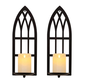 Hot Selling Custom Design Iron Metal <b>Lighting</b> Indoor <b>Wall</b> Mounted Candle <b>Sconce</b> Wedding Decoration Metal Candle Holder - Product Image 5