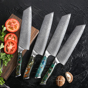 Couteau de chef de cuisine damas Kiritsuke lame 67 couches manche en résine style japonais Vente en gros personnalisé LAMES PRESTIGE 8 pouces - Product Image 3