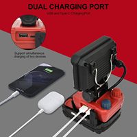 Luz de batería portátil de 20W, 2000LM y 7 pulgadas para m18 con puerto de carga USB y tipo C, luz de trabajo de inundación LED, batería compatible