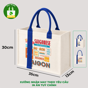 กระเป๋าผ้าแคนวาส Truong Gia ขนาด 35 ซม. ปิดด้วยซิป กระเป๋าช้อปปิ้ง เวียดนาม - Product Image 6