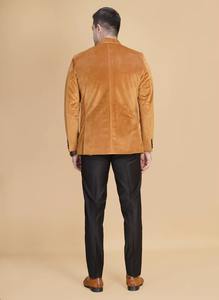 Good Quality Mens Stylish Orange <b>Velvet</b> <b>Blazer</b> and Court Outfit for Business Banquets and Celebrations Available at Best Price - Product Image 2