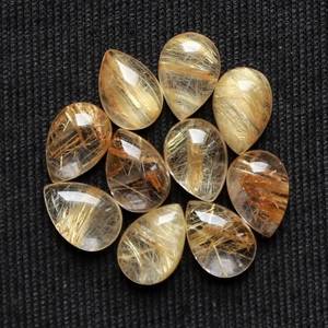 <b>Top</b> Quality Natural Golden Rutile Quartz Cabochon Loose Gemstone Making Jewelry Pendant Wire Wrapping DIY <b>Crystals</b> Wedding Gift - Product Image 3