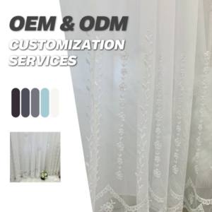 Personnalisable Broderie Voile Sheer Matériel Rouleaux Rideau Tissu 100% Polyester <span class=keywords><strong>Lin</strong></span> Look Tissu pour Rideaux Rouleau par <span class=keywords><strong>Mètre</strong></span> - Product Image 1