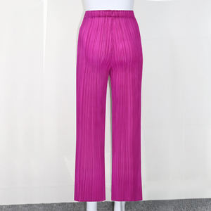 Pantalon élastique gris à taille haute inspiré de l'automne pour femmes de grande taille, décontracté, à jambes larges, style palazzo - Product Image 4