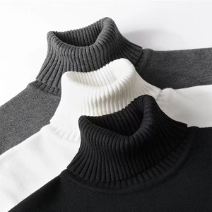 Suéter básico de capas de invierno 2025, suéter de cuello alto para hombre, suéter de punto sólido para hombre, suéteres para hombre - Product Image 5