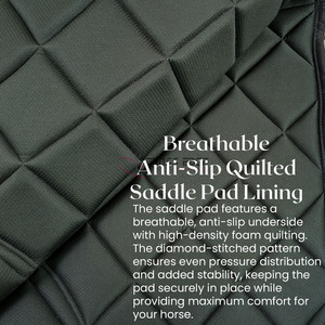 Tapis de selle de cheval équestre de haute qualité noyau en mousse élégant équestre respirant double couche Satin anti-dérapant équipement équestre - Product Image 6