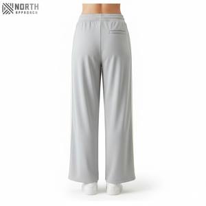 Fabricación al por mayor Ropa de calle Pantalones de Jogger rectos Popular Bloque de color marrón Mujeres Tallas grandes Pantalones de chándal de pierna ancha Invierno - Product Image 2