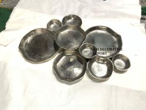 Offre d'usine : Plat de service multi-compartiments en aluminium argenté poli à 9 compartiments, vaisselle écologique pour mariages - Product Image 4