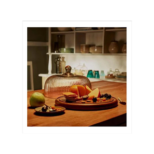ฝาครอบกระจกใสโดม Cloche ระเบิดด้วยมือตกแต่งขนาดที่กําหนดเองพร้อมฐานไม้ - Product Image 3