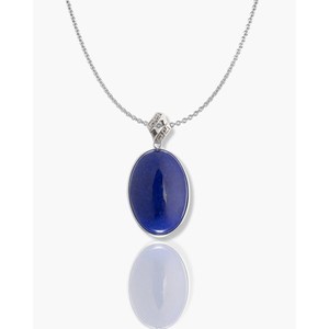 Pendentif ovale classique - Charme plaqué rhodium et or avec cristal, diamant et perle - Product Image 5