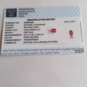 Piedra preciosa roja de corte ovalado de rubí Natural Certificada por IGI de Mozambique - Product Image 1