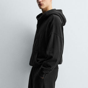 Sweat à capuche uni pour homme avec poche kangourou, manches longues, design respirant, matière de haute qualité, logo personnalisé, prix d'usine - Product Image 3