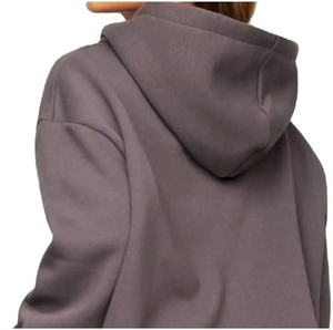 Sudadera con Capucha para Mujer, Hombros Caídos, Mangas Largas, 100% Algodón Felpa, Transpirable, Secado Rápido, Ecológica, Resistente al Viento, con Logotipo Frontal - Product Image 4