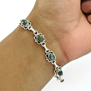 Hot Selling Good Quality 925 Sterling Silver Natural <b>Labradorite</b> Gemstone Classic Style <b>Bracelet</b> Handmade Jewelry Bulk Suppliers - Product Image 2