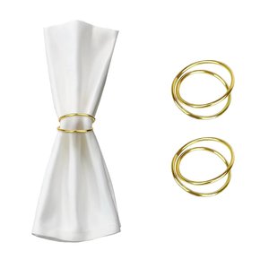 Anneaux de serviette en fil métallique doré aspect royal pour mariage, décoration de table spéciale, porte-serviettes faits à la main - Product Image 1
