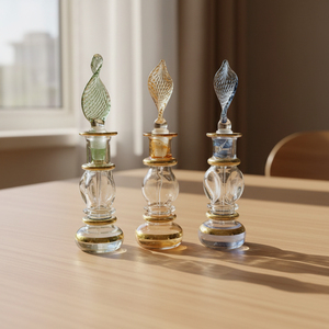LW75 ZAHEREEN Flacon de parfum miniature en verre soufflé à la main, flacon égyptien souvenir pour huiles essentielles, attar et oud - Product Image 2