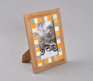 Premium Quality Multi Color Resin Wood <b>Photo</b> <b>Frame</b> Horizontal Block Inlay Pattern Stylish Tabletop Picture Holder For Wholesale - Product Image 4