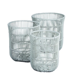 Juego de tres cestas de mimbre Forma y tamaño personalizados Cesta de lujo Clásico Elegante Venta al por mayor Nueva cesta de ratán - Product Image 1