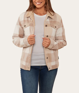 Prix usine femmes flanelle chemise vestes femme grande taille 2X floue Mohair Tweed sur chemise Plaid Shacket vestes pour l'hiver - Product Image 1